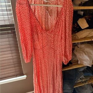 Red Floral Women's Dress doen